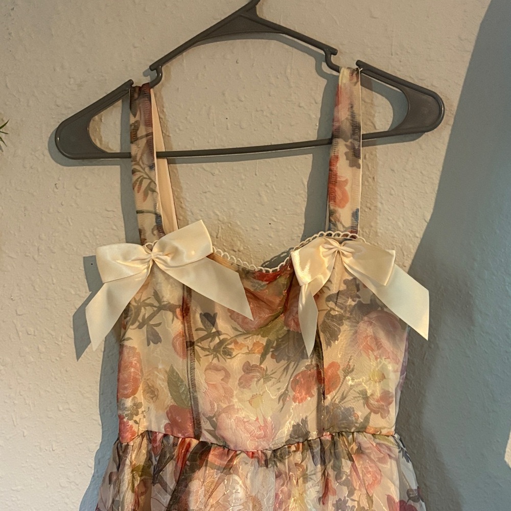 Floral  Dress with Bows